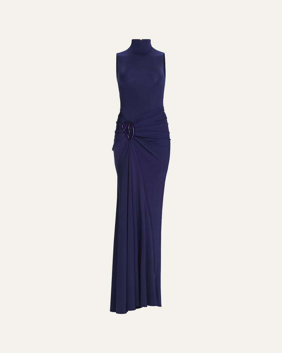 Bogna Gathered Jersey Maxi Dress